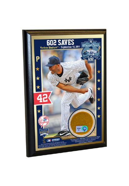 Mariano Rivera Record Breaking Save (602nd Career Save) 4"x6" Dirt Plaque (Steiner COA)